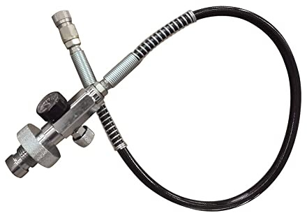 Paintball PCP Füllstation, Befüllung Schlauch für HPA-Tanks DIN-Anschluss 4500 psi-Anzeige Entlüftungsventil