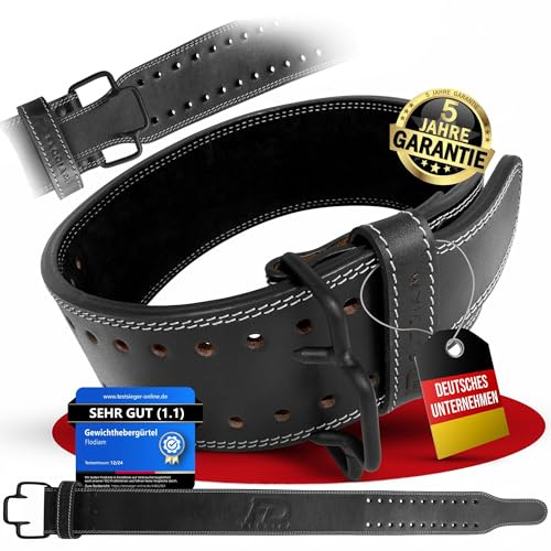 Flodiam Profi Gewichthebergürtel Quick Power Design Herren & Damen [Quick Claw] Schnellverschluss Gym Lifting Belt Fitness Gürtel Büffelleder Weightlifting Powerlifting - Jetzt Größe Wählen!