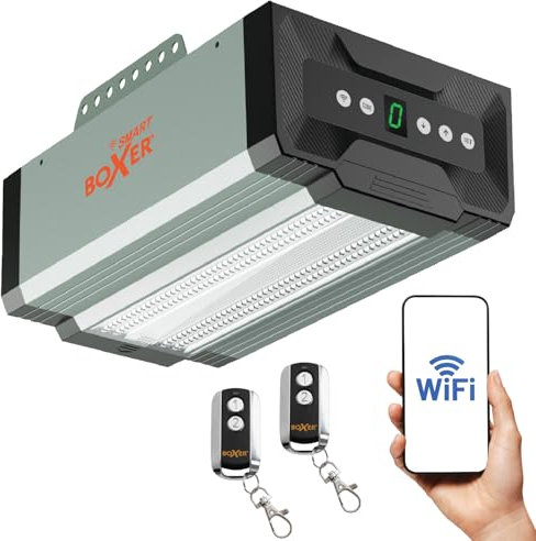 Boxer® 5000 Wi-Fi Garagentoröffner | 1000N Garagentorantrieb | inklusive 2 Fernbedienungen | Steuerung per Smartphone & Tablet | einfache Montage für Ihr Garagentor