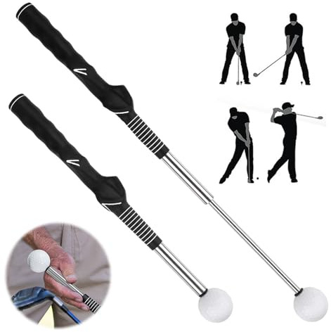 KBIBCK Golf Swing Training Aid, Retractable Golf Swing Training Aid, Telescopic Golf Swing Trainer for Indoor Practice, Golf Swing Practice Stick- Strength & Tempo Training for Chipping Hitting