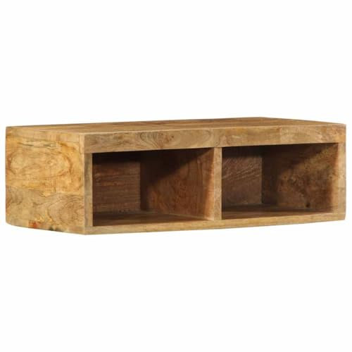 Gecheer TV-väggskåp 60 x 30 x 19 cm massivt trä av mango, TV-ställ för vardagsrum, vägg-TV-skåp, hängande TV-skåp, vardagsrum utrustad vägg, TV-väggskåp, P4017473