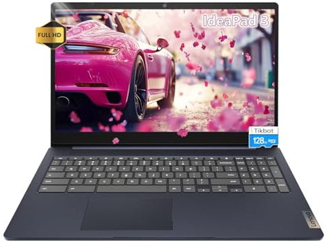 Lenovo IdeaPad 3i Chromebook Laptop de 15.6 pulgadas FHD de pantalla grande - 8 GB de RAM - 192 GB de almacenamiento - Google Chromebook Kids School Student - HDMI - 2024 -Wi-Fi 6 - Batería de larga