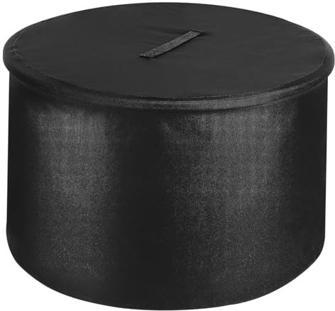 Toyvian Housse de Protection Ronde pour Foyer Extérieur, 600d Oxford Noir, Résistante au Vent Soleil, pour Patio et Barbecue