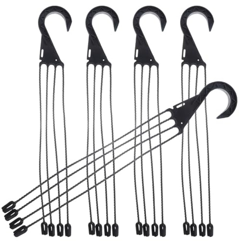 NOLITOY 5 Pcs Plastic Hooks for Hanging Plant Flowerpot Baskets, 17.68 Inch | Sturdy Polymer Materials, Heavy Duty Garden Brackets, Outdoor Balconies Planter Accessories, Indoor Patio Display Holder Sets