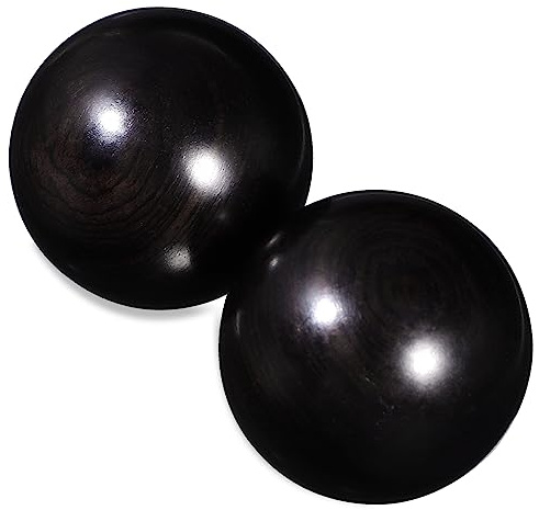 COLLBATH 2 Stück Massage Holzkugeln für Handgymnastik Faszienkugel mit Glatter Oberfläche Leicht Handmassagebälle