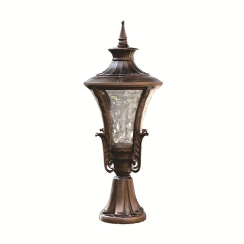 Illuminazione a palo con paralume in vetro effetto acqua, lampada da recinzione retrò for terrazza, lampione con base di montaggio su molo for cortile, veranda