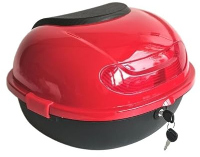 RVIFY Caja de Cola Motocicleta Baúl Trasero para Motocicleta, de Gran Capacidad, con Cerradura Superior y Respaldo Suave. Baúl de Moto(Brown)