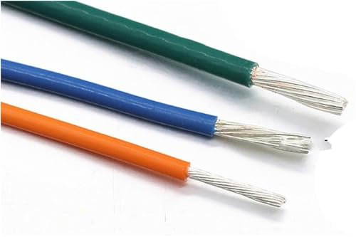 FBANULPEX Verzinnter Kupferdraht, Elektrokabel, elektronisches Signalkabel, versilbert, geflochtener Kopfhöreranschluss aus Kupfer (Blau, 30 AWG)