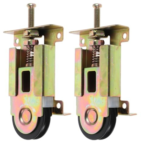 NOLITOY 2pièces Poulies Pour Porte Coulissante Lot Roues à Roulement à Billes Ajustables Acier Pour Porte Miroir Penderie Bois Et Métal Quincaillerie Robuste Pour Remplacement