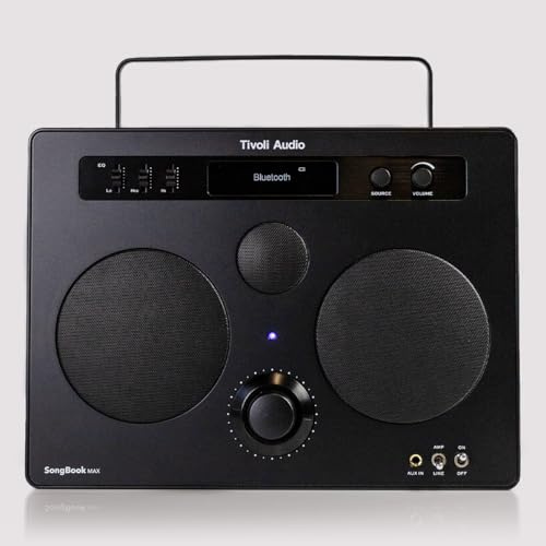 Tivoli Audio Songbook Max, Premium Bluetooth Sound System with FM, 1/4 Auxiliary Input and Built-in Preamp (Noir/Noir)