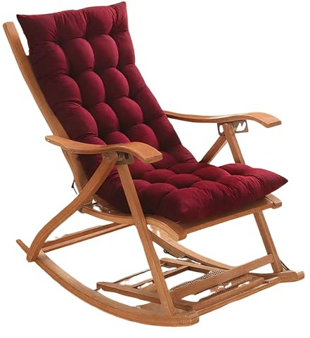 Surwin Cojín Tumbona Jardin Exterior, Color-Sólido Cojines para Sillas de Jardin Colchóneta para Tumbonas Sillas y Hamacas, Mecedora Exterior, para Terraza Balcón Playa (Borgoña,48x120cm)