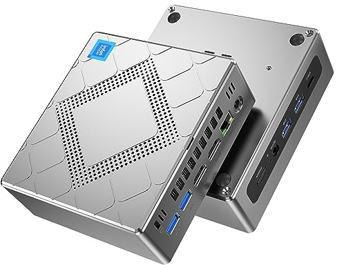 NiPoGi CK10 Mini PC Intel Core i5-12600H (fino a 4,50 GHz, 12C/16T), 32 GB DDR4 1 TB M.2 NVMe PCIe3.0 SSD Mini Desktop Computer per Ufficio/Scuola/Casa, WiFi 6, 4K Triple Display, 2x HDMI, VGA.