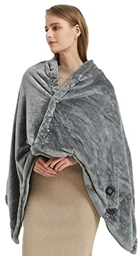 Heated Throw Blanket Heated Blanket USB Electric Heating Blanket Shawl, Double Coral Fleece Warm Shawl for Shoulder And Back, Home Car Heating Blanket