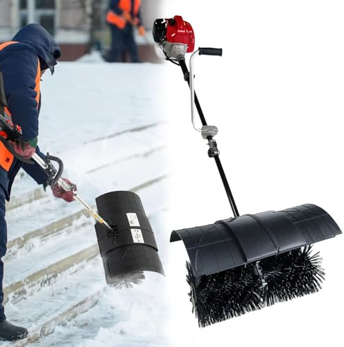 Spazzatrice A Benzina A 2/4 Tempi, Spazzaneve Elettrico Da 1200 W, 9000 Giri/min, Con Accessorio Soffiatore, Per Pulizia Strade, Giardino, Patio, Foglie E Neve,4 stroke