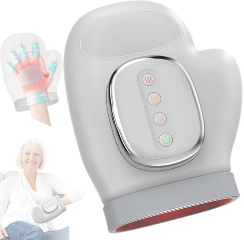 Masajeador De Manos, Masajeador Eléctrico De Mano Con Calor, Máquina Masaje Muñeca Recargable Con Cuidado Frío Y Caliente, 3 Temperaturas, 5 Niveles, Guante Compresión Portátil ParaArtritis, Artrosis