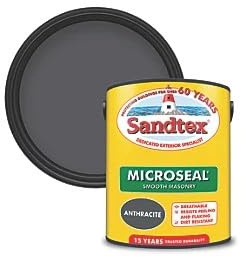 Sandtex Smooth Masonry Paint Anthracite 2.5L Exterior Microseal