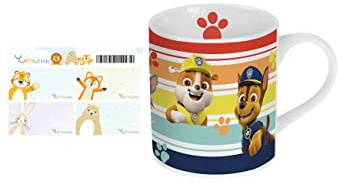 Paw Patrol Keramik Tasse Kinder im Geschenkkarton mit Namensaufklebern