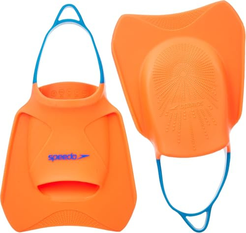 Speedo Unisex Biofuse Fitness-Flossen | Schwimmtraining | Schwimmflossen | Flossen Fluro Tangerine/Poolblu/Bluflm XL