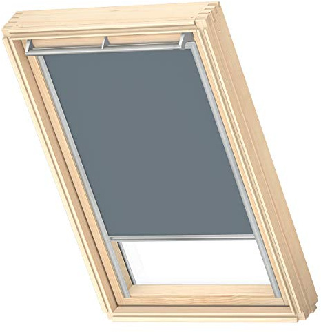 VELUX Verdunkelungsrollo (DKL), Grauer Führungsschiene, FK08, Blaugrau | Standard 100 von OEKO-TEX® zertifiziert. Stufenlose Anpassung