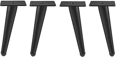 ZZYE Möbelfüße Runde konische Möbelbeine 4 Stück Schwerlastschrank Schrank Tischstuhl Tisch Metall Füße, mit Befestigungsschrauben, schwarz, abgeschrägter Kegel Tischfüße