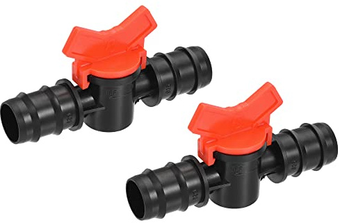 sourcing map Ball Valve 25mm Barb Connector Shut Off Switch Plastic for Irrigation Drip Tube 2 Pack