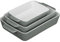 Relaxdays Set da 3 Teglie in Ceramica, Pirofile Rettangolari, per Forno, Frigo, Lavastoviglie, con Manici, Grigio Bianco