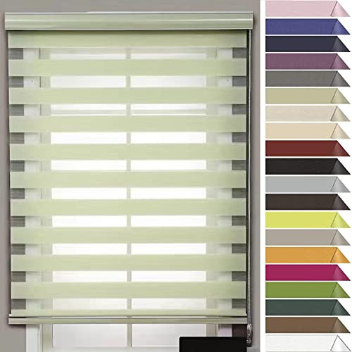 RYNS Verdunkelungsrollo Seitenzugrollo 75x300cm Doppelrollo verdunkelnd Wandmontage Verdunklungsstoff verdunkelungsrollo Verdunklungsvorhang für Fenster & Tür Fensterrollo, Grün