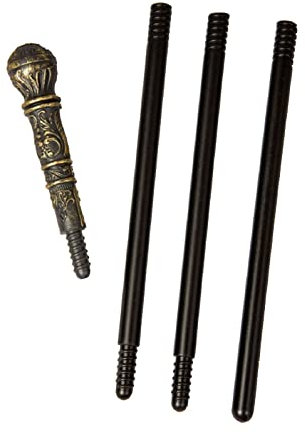 Bastone da passeggio con pomello in oro/nero per nobile marchese re vampiro