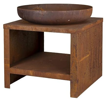 Feuerschale 60cm + Holzfach Rost