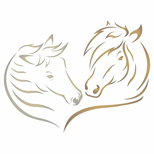 Love Horses Schablone, 16,5 x 12,7 cm (S) - Dekorative Bauernhoftier Pferdekopf Schablonen zum Malen Vorlage