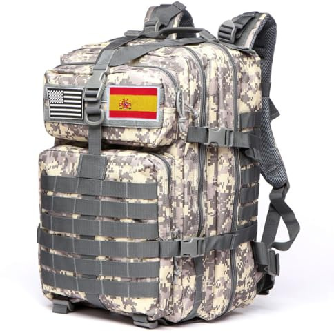 GUJOIN Mochila Tática 50 Litros con Sistema Molle - Gran Capacidad Militar Impermeable para Emergencias de 3 Días Caza Senderismo y Acampadas - Mochila para Actividades al Aire Libre (ACU)