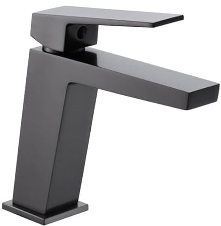 IMEX - ART Black Gun Metal Series kallt/varmt vatten tvättställsblandare badrumskran - BDAR025-1BGM
