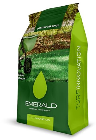 Emerald GO GREEN TurfInnovation, Concime per Prato Starter per nuove Semine e Trasemine,rilascio programmato per nutrizione costante,10kg (400mq)