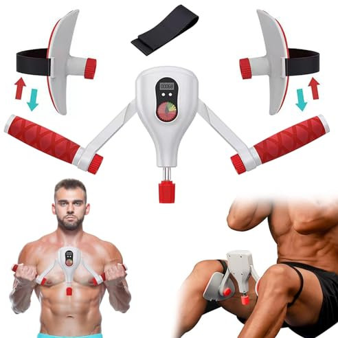 Oberschenkeltrainer Beinpresse für Zuhause, LCD-Zählung Beckenboden Trainer Damen und Herren, Multifunktionaler Beintrainer Armtrainer, Beckenbodentrainer für Frau Männer, Weiß