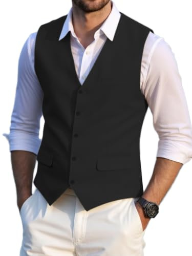 Gilet estivo da uomo, vestibilità normale, classico, per matrimoni e feste