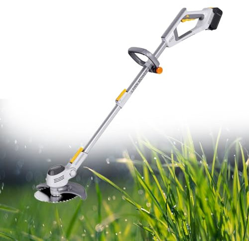 Lakenbroade Weed Wacker Cordless, Tagliaerba Elettrico Ricaricabile, Un tagliaerba Alimentato a Batteria da 4,0 A, Tagliaerba con Lama, Tosaerba Manuale