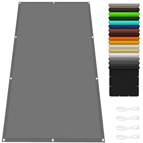 Sonnensegel 1.4 x 1.4 m Wasserdicht Sonnenschutz Balkonverkleidung PES Sonnenschutz UV Schutz mit Ösen für Garten Terrasse Camping, Hellgrau