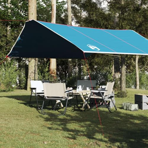 Tino Tech Tarp Outdoor Tent Zeltunterlage für Ourdoor Camping Zeltplane Tarp für Hängematte Wasserdicht Tarp Camping Zelt Plane Ultraleicht Camping Zeltplane 420x440 cm Polyester Blau