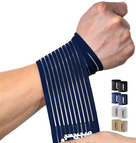 HiRui 2-Pack High-Elastic Wrist Support Straps Wrist Compression Bandage - Wrist Wraps Wristbands for Carpal Tunnel Arthritis Tendonitis Weightlifting Tennis Basketball - Breathable Soft (Navy Blue)