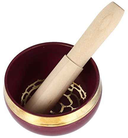 CORHAD 1satz Handgefertigte Buddhistische Klangschale Mit Holzklöppel Meditation Bowl Für Yoga Und Entspannung Zur Stressbewältigung Und