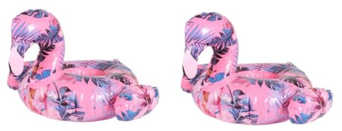 Abaodam 2st Bunter Bierhalter Schwimmendes Getränk Mini-tauchbecken Bierhalter Wasser Getränkehalter Sprengen Aufblasbarer Flamingo-becherhalter Getränkehalter Für Pool Wiederverwendbar