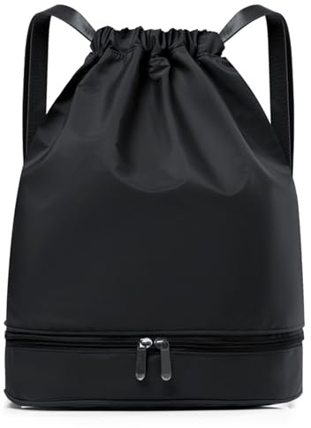 JSTHHTT Turnbeutel mit Bodenfach, Mode Sport Rucksäcke, Sportrucksack mit Breit Kordelzug, Rucksack mit Kordelzug Verstellbar, Wasserfeste Sport Rucksäcke, für Damen und Herren, Jugend und Kinder