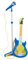 Chitarra Elettrica e Microfono con Asta Giocattolo Bambini Chitarra Rock Microfono Karaoke con Collegamento MP3 Smartphone Asta Regolabile Altoparlante Basi Musicali Chitarra Rock Elettronica