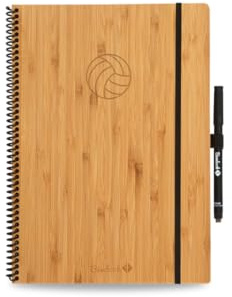 BAMBOOK Volleyball Planer - Bambus Hardcover - vollständig abwischbar und wiederverwendbar - inkl. 1 marker