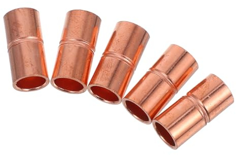 BUGUUYO Raccordi Dritti in Rame per Condizionamento Aria Hvac Innesti di Saldatura in Rame 5 Pezzi Connettori di Accoppiamento per Condotti per Impianti Refrigerazione