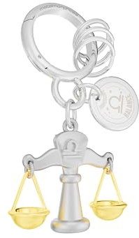 METALMORPHOSE - Porte-clés Charms Signe du Zodiaque Balance - Signe Astrologique Balance - Cadeau Homme, Femme et Enfant