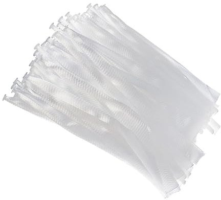 HOMSFOU 200pcs Disposable Sink Filter Mesh Bags Hair Catcher Mesh Bag Floor Strainer for Kitchen Basin Drain 20cm Elastic White