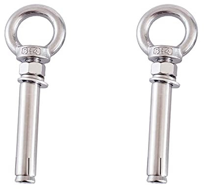 IBOWZ Ankerbolzen 2 Stück M12-Expansions-Ringschrauben mit Ringmutter, 304 Edelstahl-Hebebolzen für Wandanker und Ziegel, M12 x 110 mm