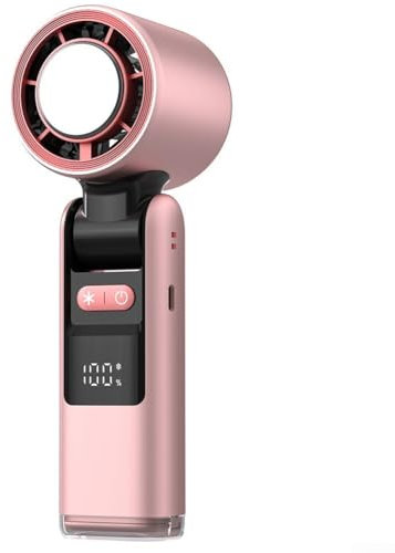 Bulevisiter Mini ventilatore portatile con display digitale alimentato tramite USB, perfetto per avventure all'aperto e comfort durante il caldo (rosa refrigerante)