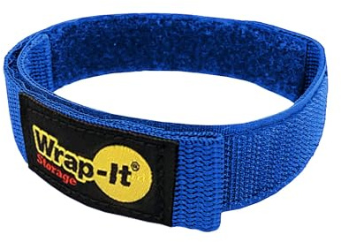 Quick-Straps by Wrap-It Storage - 18 (8-Pack) Blue - Hook and Loop Hose and Cable Organizers